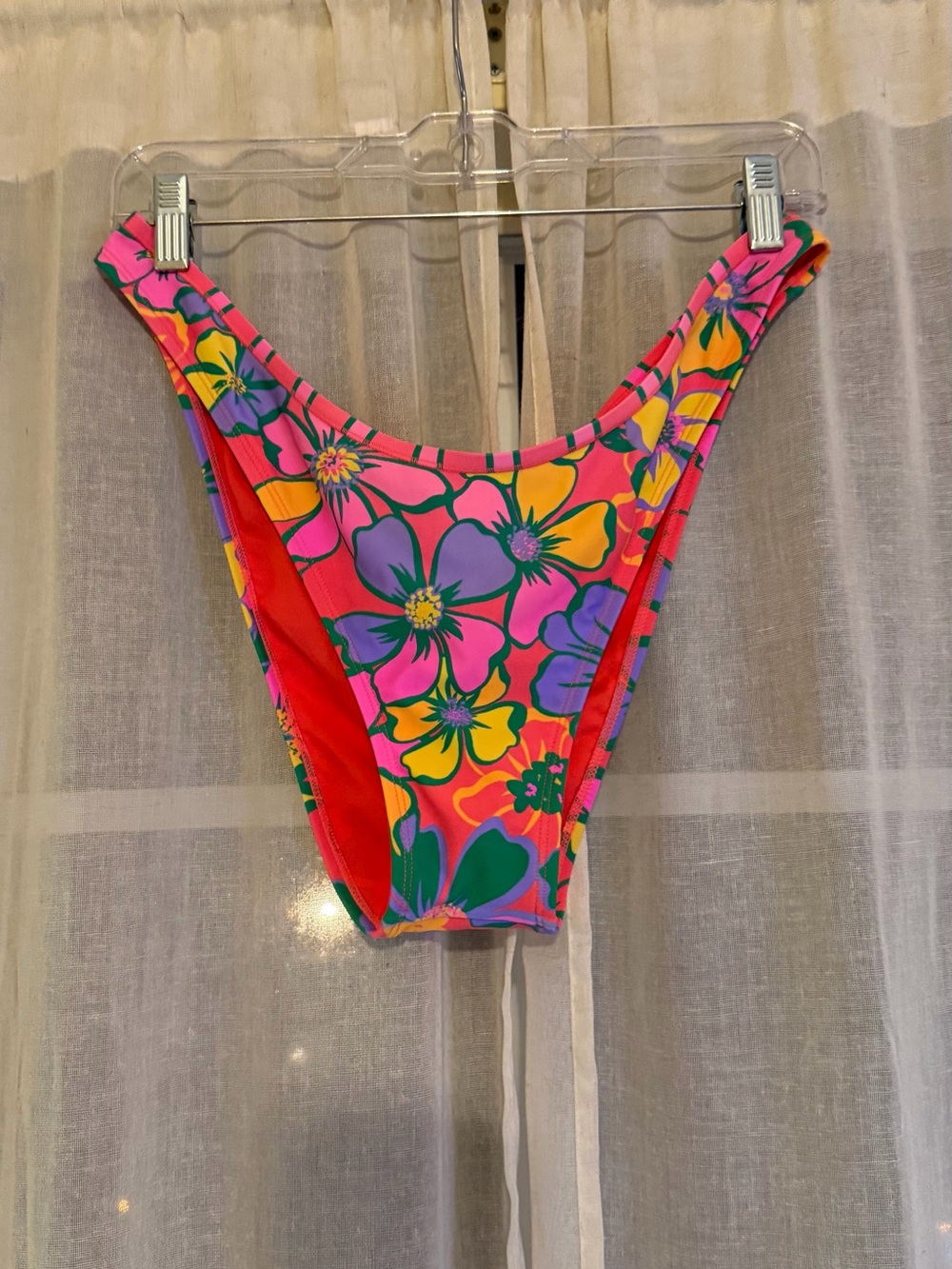 wild fable Bright Floral High-Cut Bikini Bottoms - Pink, Purple, Yellow, Green